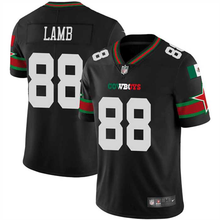 Mens Dallas Cowboys #88 CeeDee Lamb Black Mexico Vapor Limited Stitched Jersey Dzhi